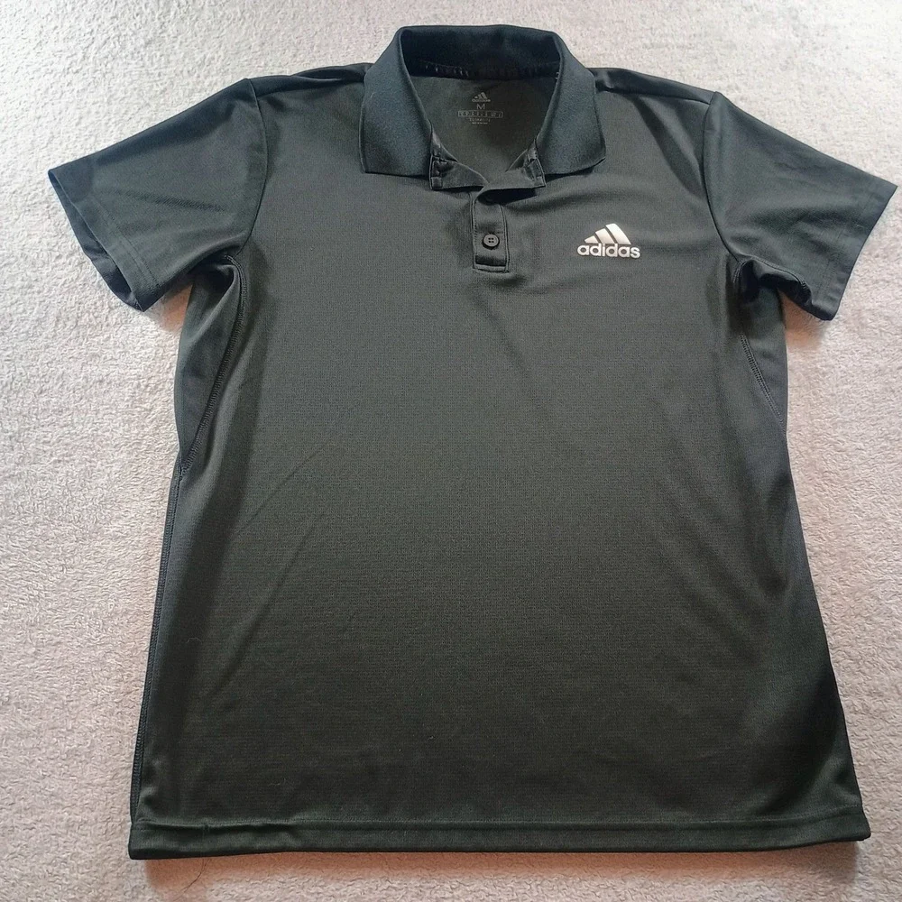 Adidas Mens Climalite Polo Shirt Black M Performance Golf Top